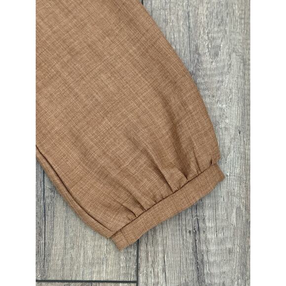 Orange Creek Los Angeles Faux Button Back Sz S Top Rust Balloon Sleeve USA Made - Picture 14 of 16